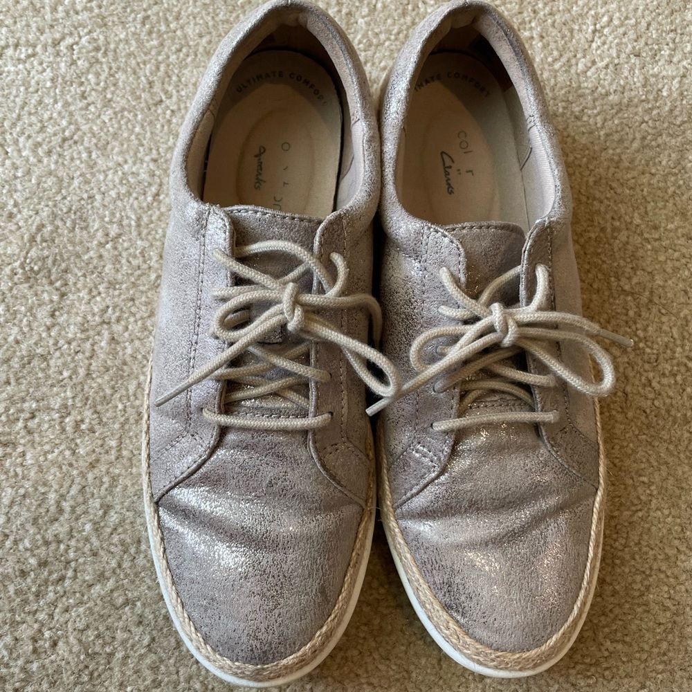 Clarks metallic sneakers